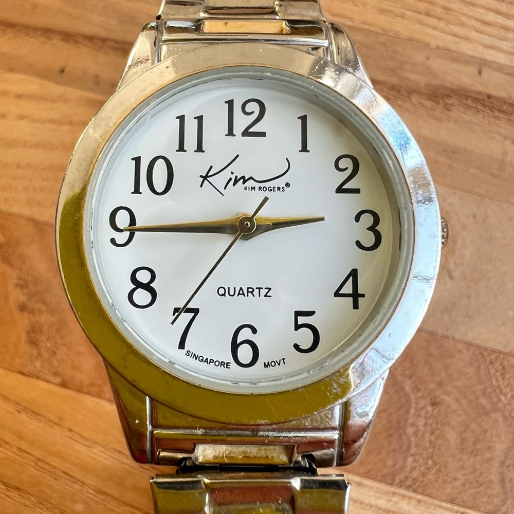 Kim rogers ladies two-tone dress watch NEW BATTERY